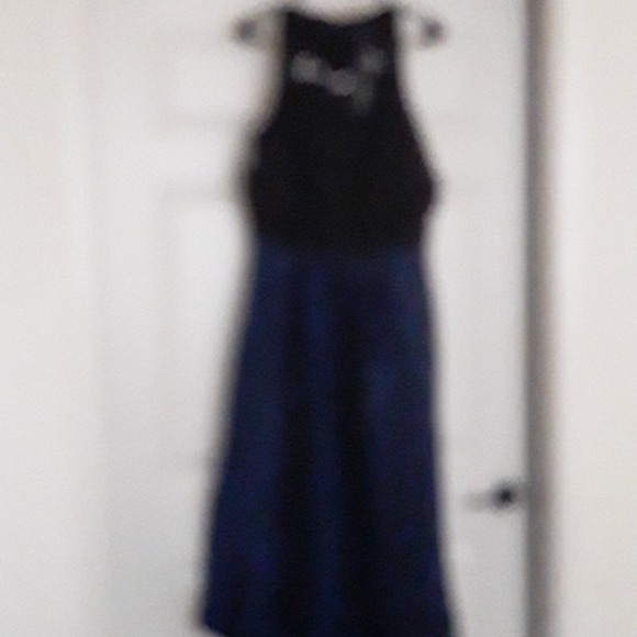 NWT City Chic black and blue high and low gown - Picture 5 of 5